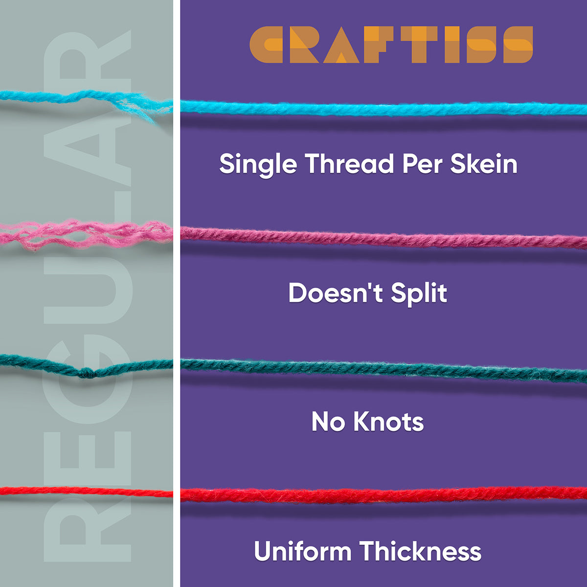 30*0.7 Oz Acrylic Yarn Skeins Unique Colors - Bulk Yarn Kit - 1300 Yards - Perfect for Any Mini Project - CRAFTISS