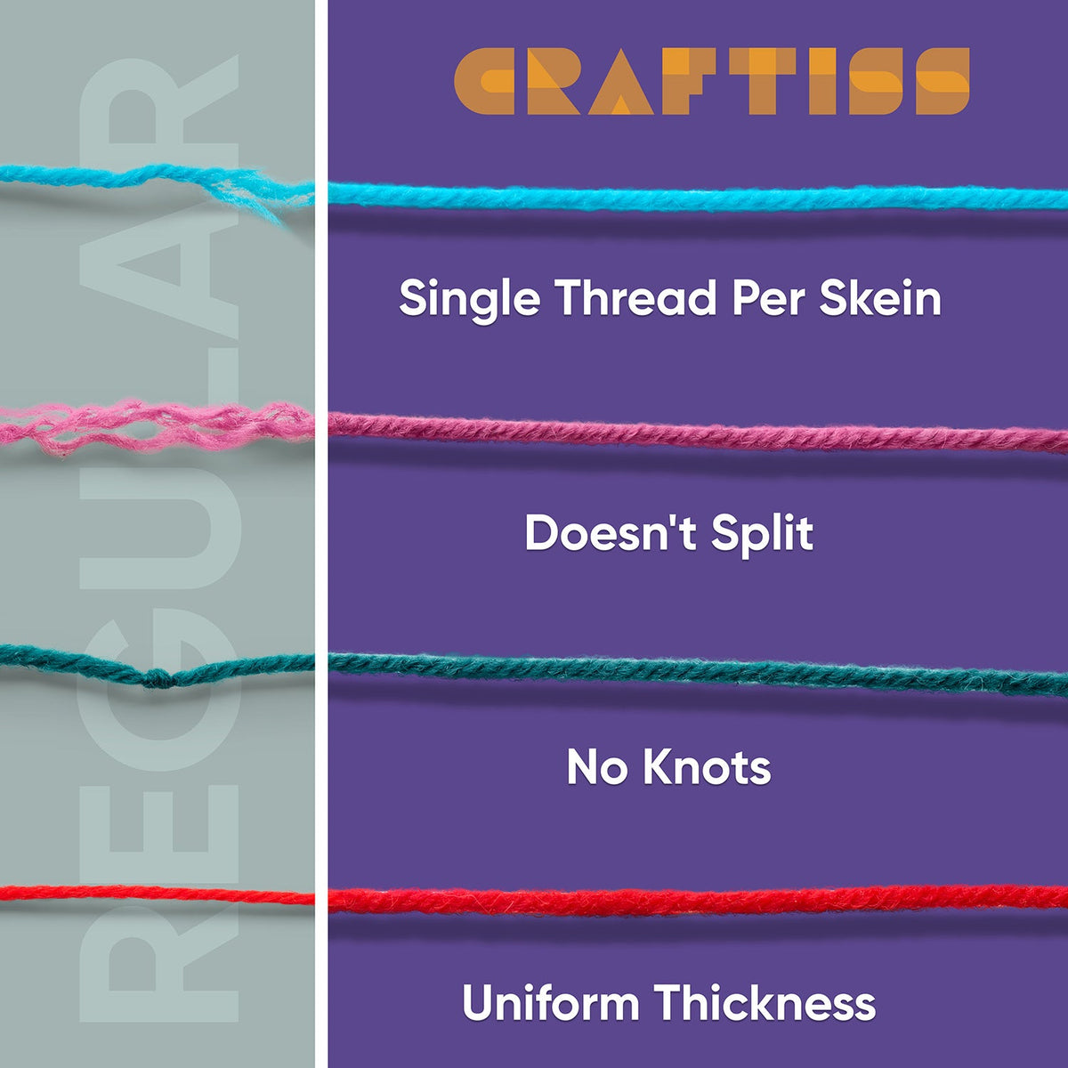 16*0.7 Oz Acrylic Yarn Skeins Unique Colors - Bulk Yarn Kit - 700 Yards - Perfect for Any Mini Project - CRAFTISS