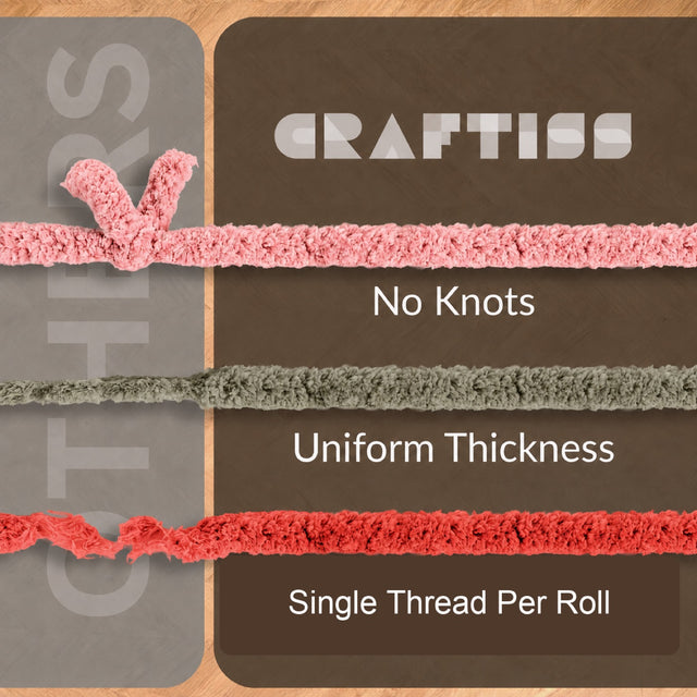 CRAFTISS chunky chenille yarn quality comparison with uniform thickness
