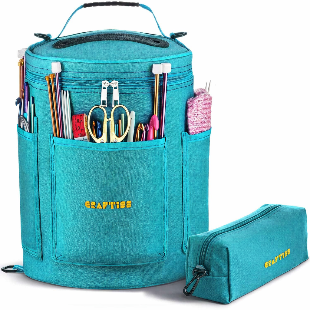 Turquoise Craftiss yarn storage bag